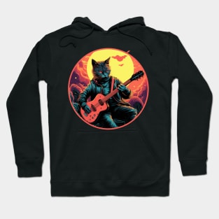 Cat Playing Guitar Funny Cat With Guitar Cute Cat Guitar Hoodie